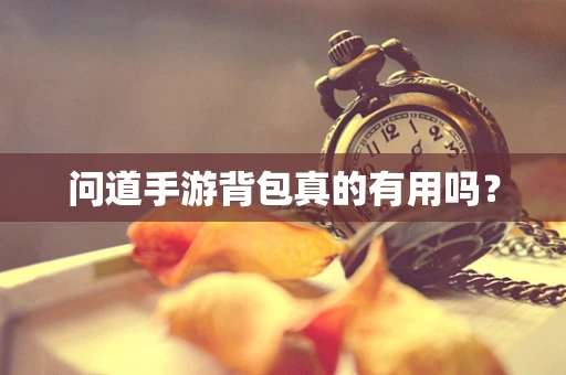 问道手游背包真的有用吗？