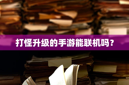 打怪升级的手游能联机吗？