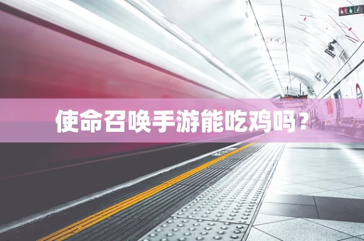 使命召唤手游能吃鸡吗？