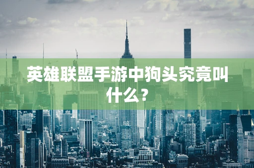 英雄联盟手游中狗头究竟叫什么？