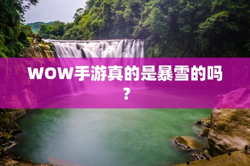 WOW手游真的是暴雪的吗？