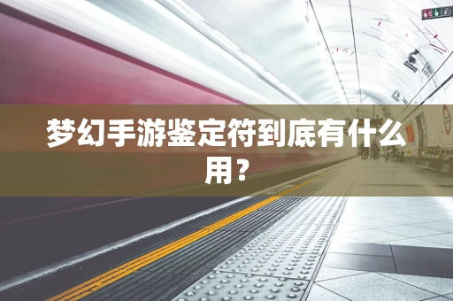 梦幻手游鉴定符到底有什么用？