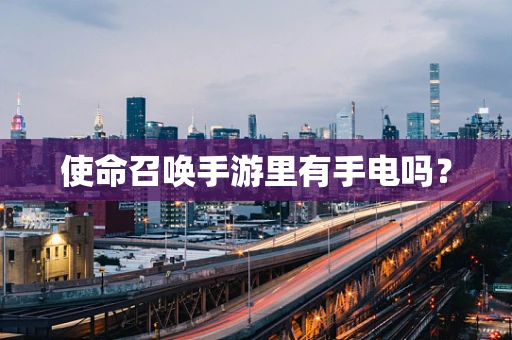 使命召唤手游里有手电吗？