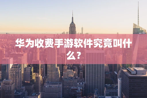 华为收费手游软件究竟叫什么？
