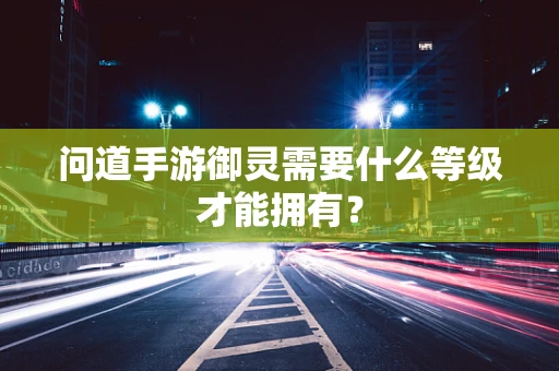 问道手游御灵需要什么等级才能拥有？