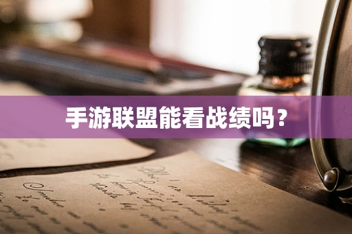 手游联盟能看战绩吗？