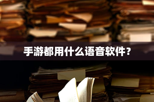 手游都用什么语音软件？